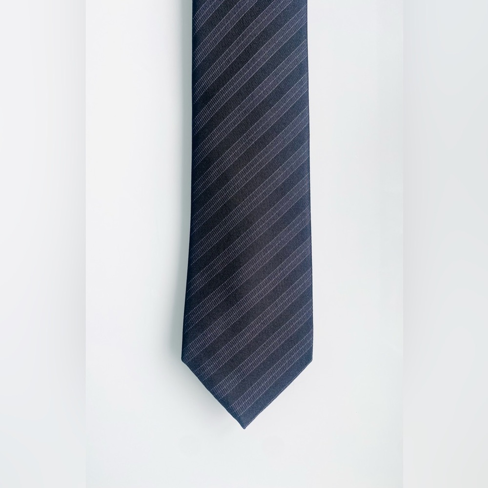 Kenneth Cole Dark Gray Striped Tie